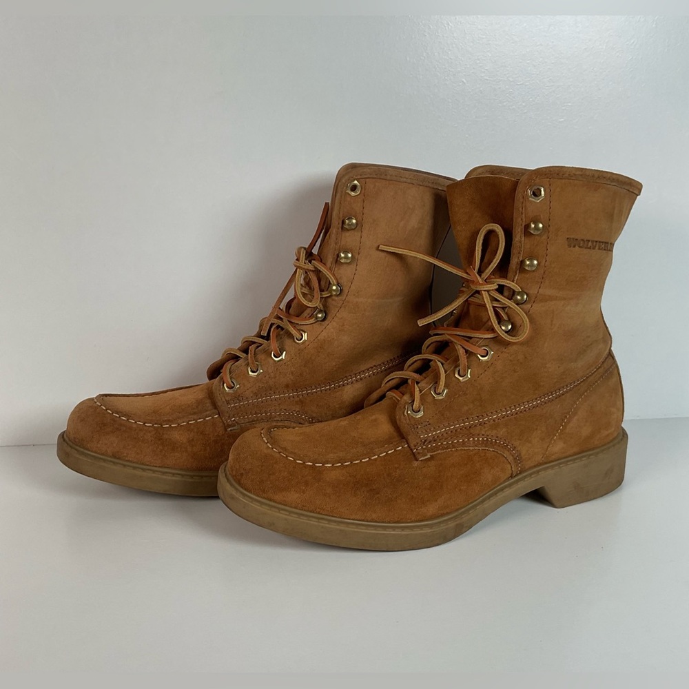 Vintage Wolverine Moc Toe Boots | Pig Skin Suede | USA Made | Men’s 11 C